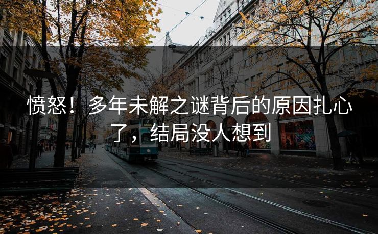 愤怒！多年未解之谜背后的原因扎心了，结局没人想到